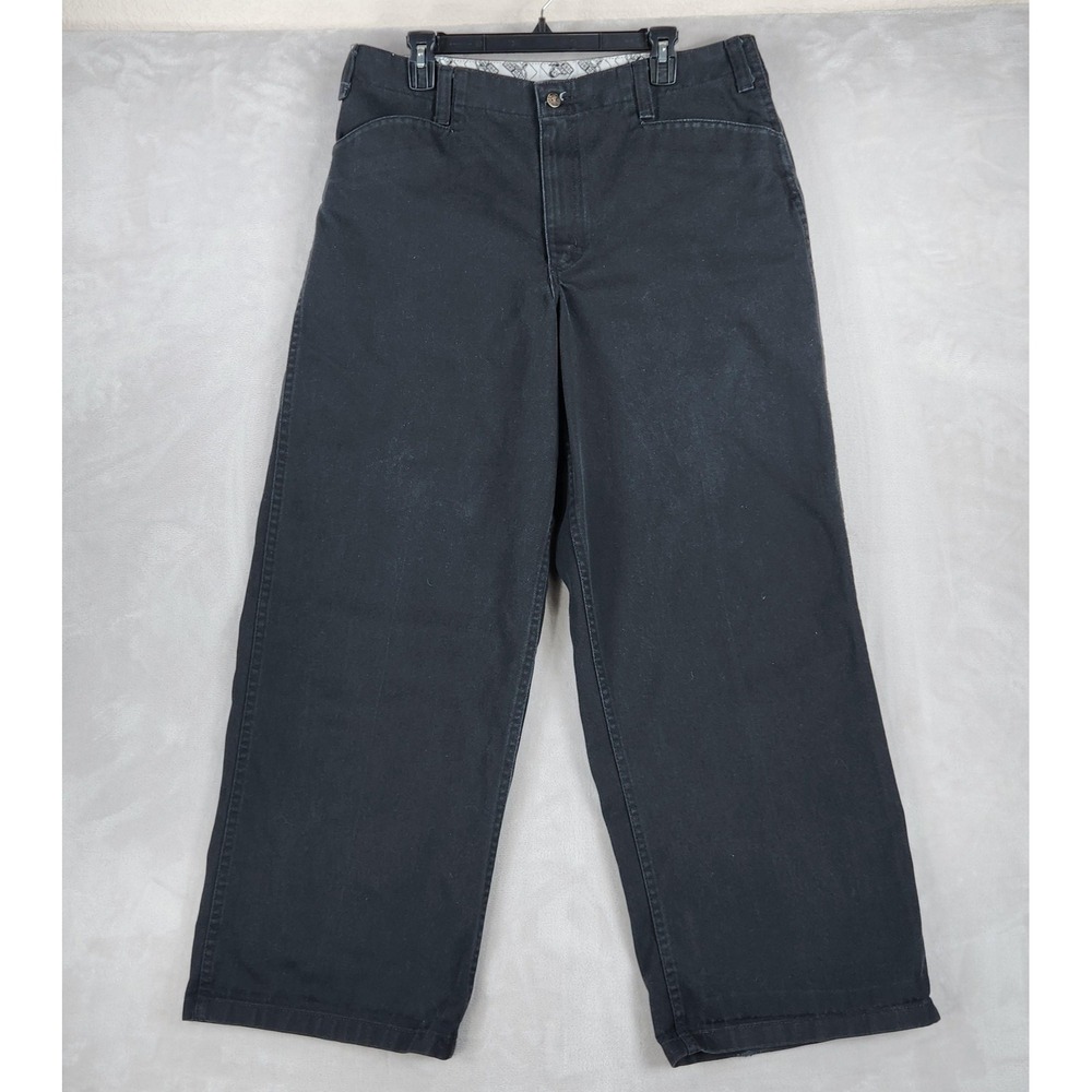 Ben Davis Gorilla Cut Pants Mens 36x30 Black Canvas Workwear Chino Relaxed Fit